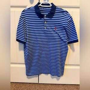 Polo by Ralph Lauren Men's Navy and Light Blue Striped Polo